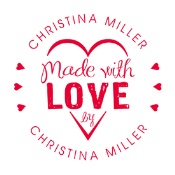 Order a personalized pre-inked Made With Love By stamp.