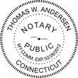 Connecticut Notary Stamp Round<br>WITH</b> Expiration Date