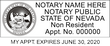Nevada Notary Stamp - NON-Resident