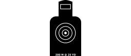 Use a Rubber Stamp to make a Silhouette Target. This shooter's target stamp simulates 200M at 25 yards.