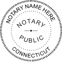 Connecticut Notary Stamp Round<br>WITHOUT</b> Expiration Date