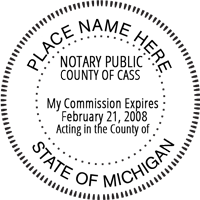 Michigan Round Notary Stamp