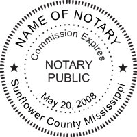 Mississippi Round Notary Stamp 