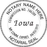Iowa Round Notary Stamp