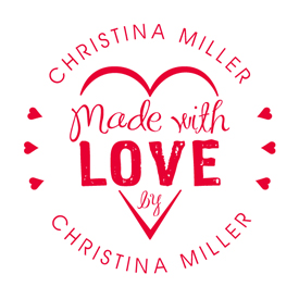 Order a personalized pre-inked Made With Love By stamp.