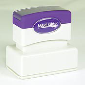 Order a pre-inked check endorsement stamp. The MaxLight Rubber Stamp gives about 50,000 impressions before needing more ink. Preview and Order Now!